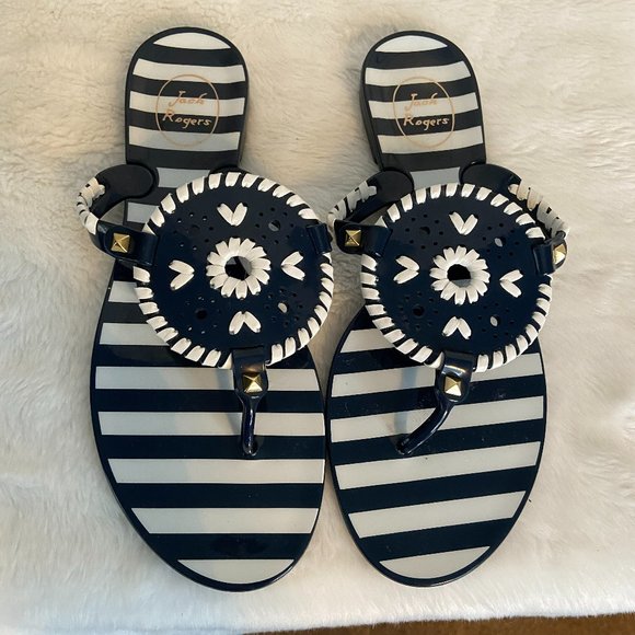 jack rogers navy and white sandals